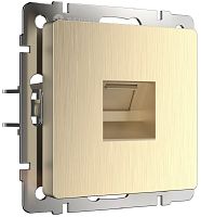 Розетка телефонная без рамки Werkel 1-м. RJ11 шампань рифленый картинка